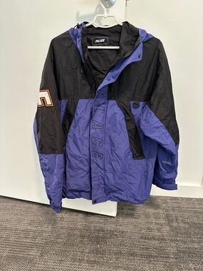 PALACE Black and Purple Hooded Windbreaker